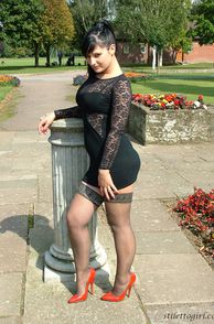 Tight Black Dress And Lusty Stockings